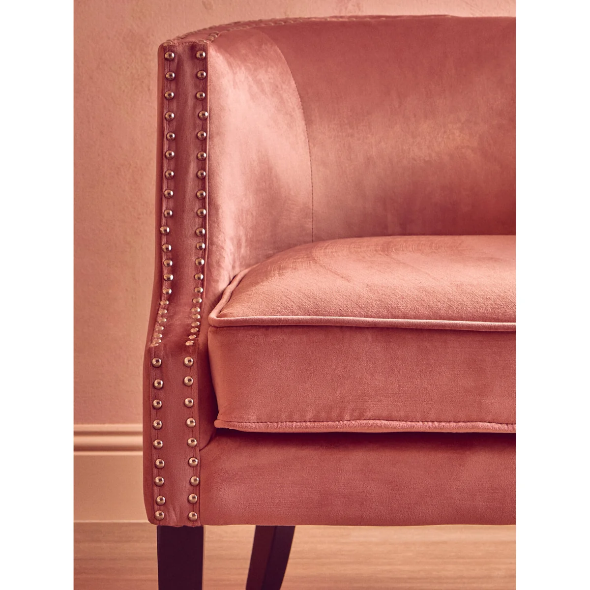 Larissa Pink Velvet Studded Chair - Pink – image 4