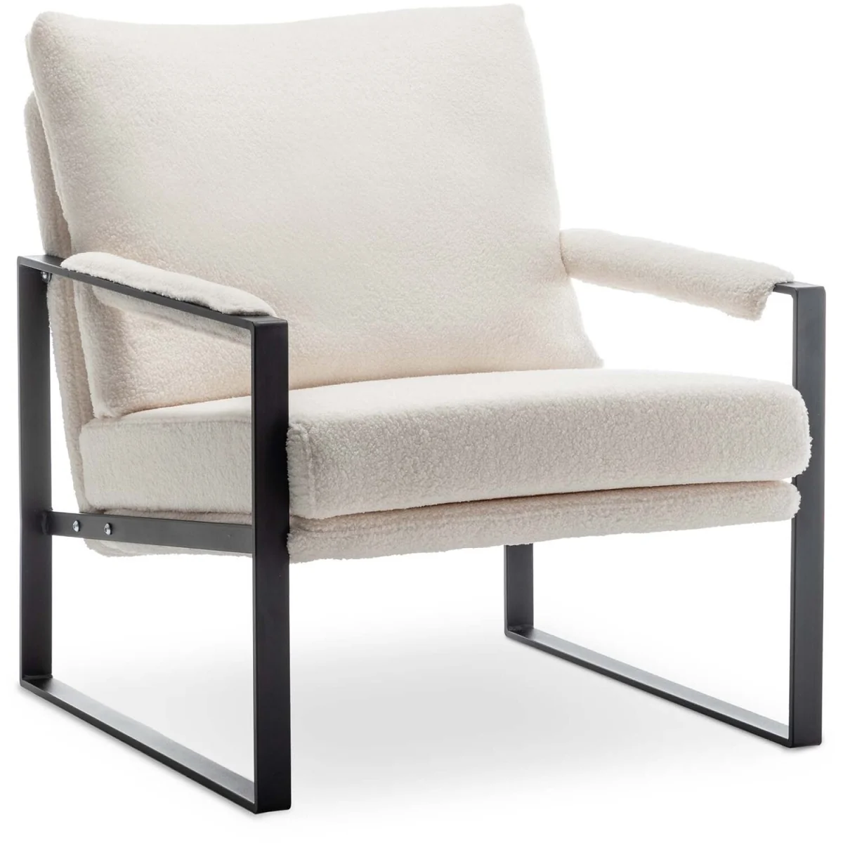 Teddy Boucle Fabric White Graziana Accent Chair - White – image 2