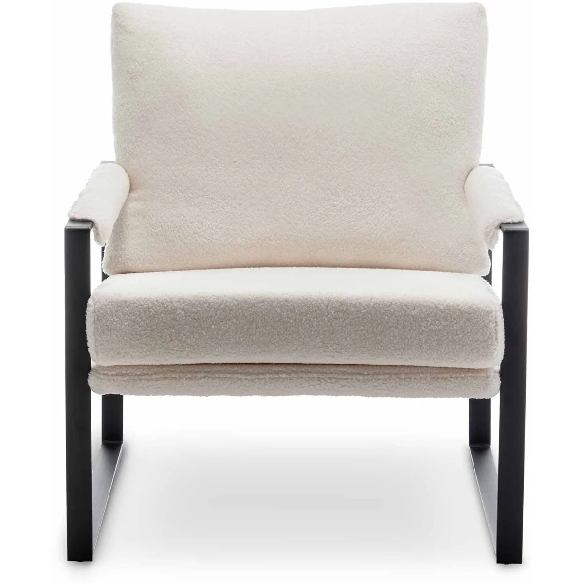 Teddy Boucle Fabric White Graziana Accent Chair - White – image 3