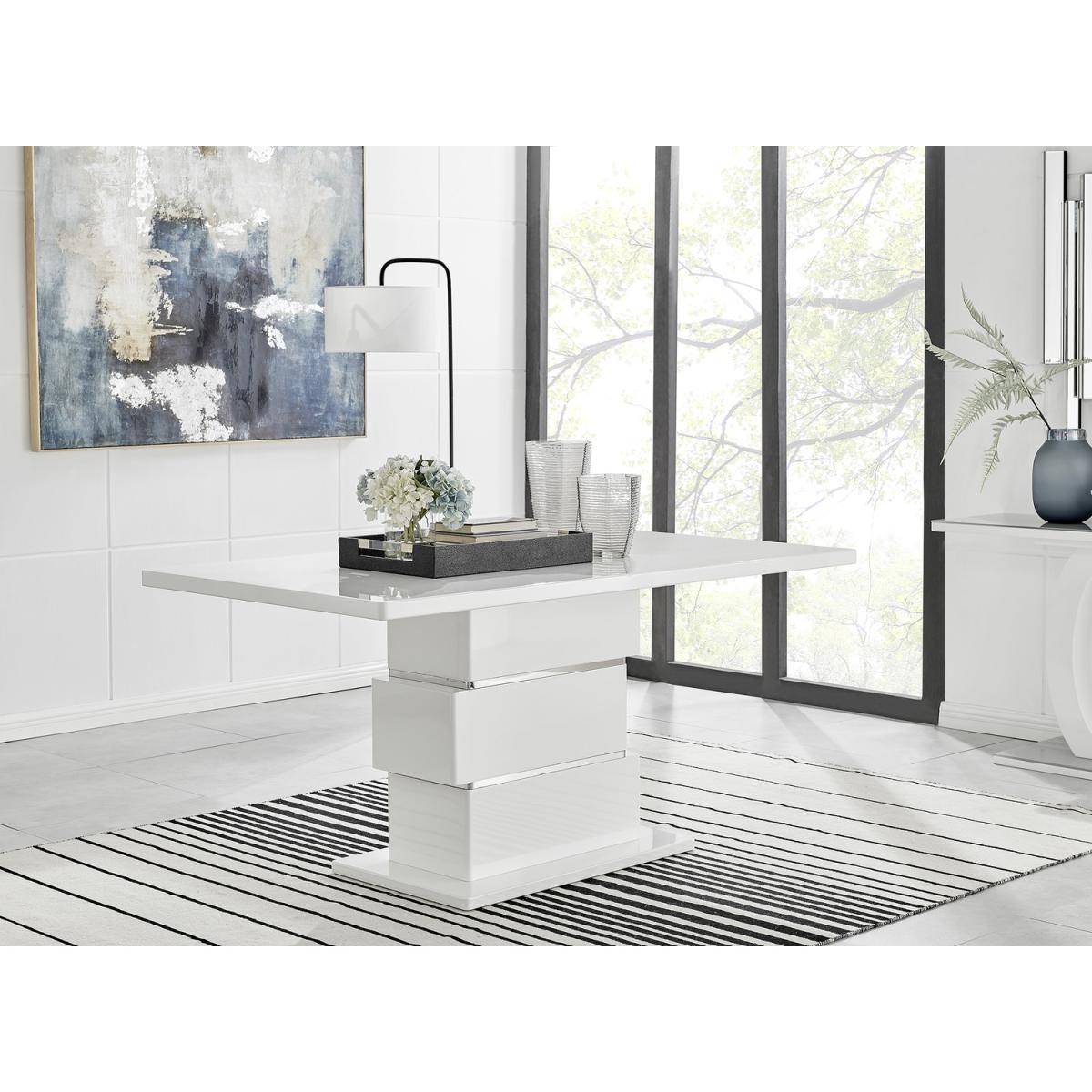 Apollo Table With Six Pesaro Black Leg Chairs - Grey – image 7