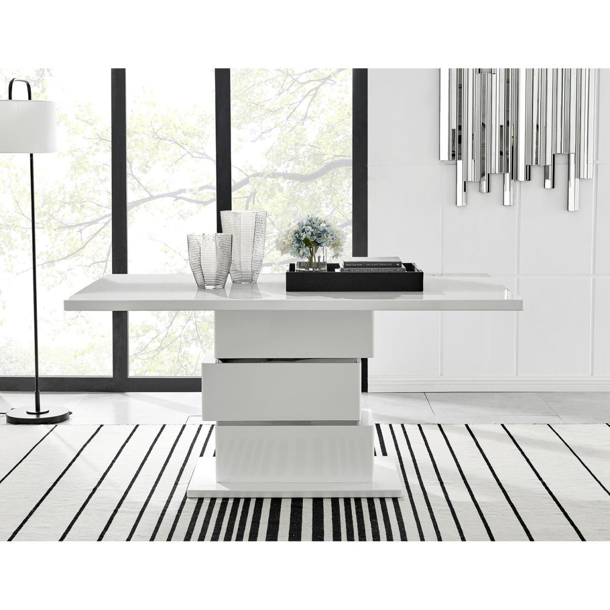Apollo Table With Six Pesaro Black Leg Chairs - Grey – image 8