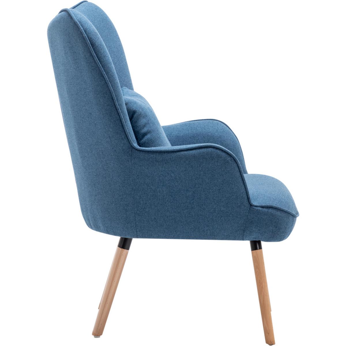 Dinning Accent Chair and Footstool - Blue – image 3
