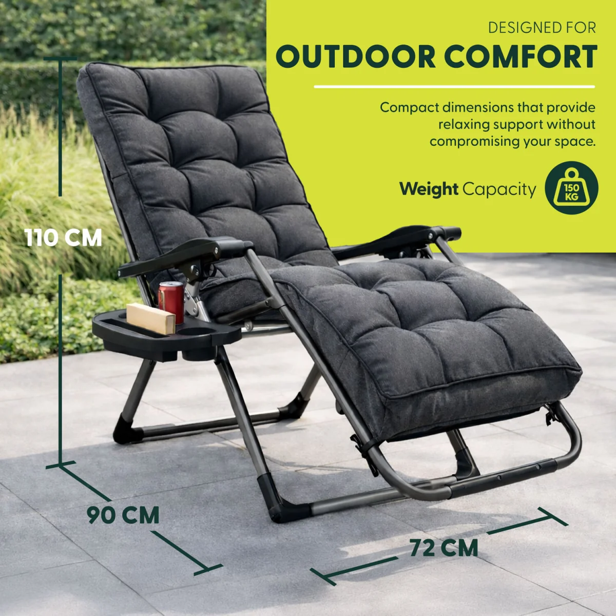 Square Tube Gravity Chair - Grey – image 2