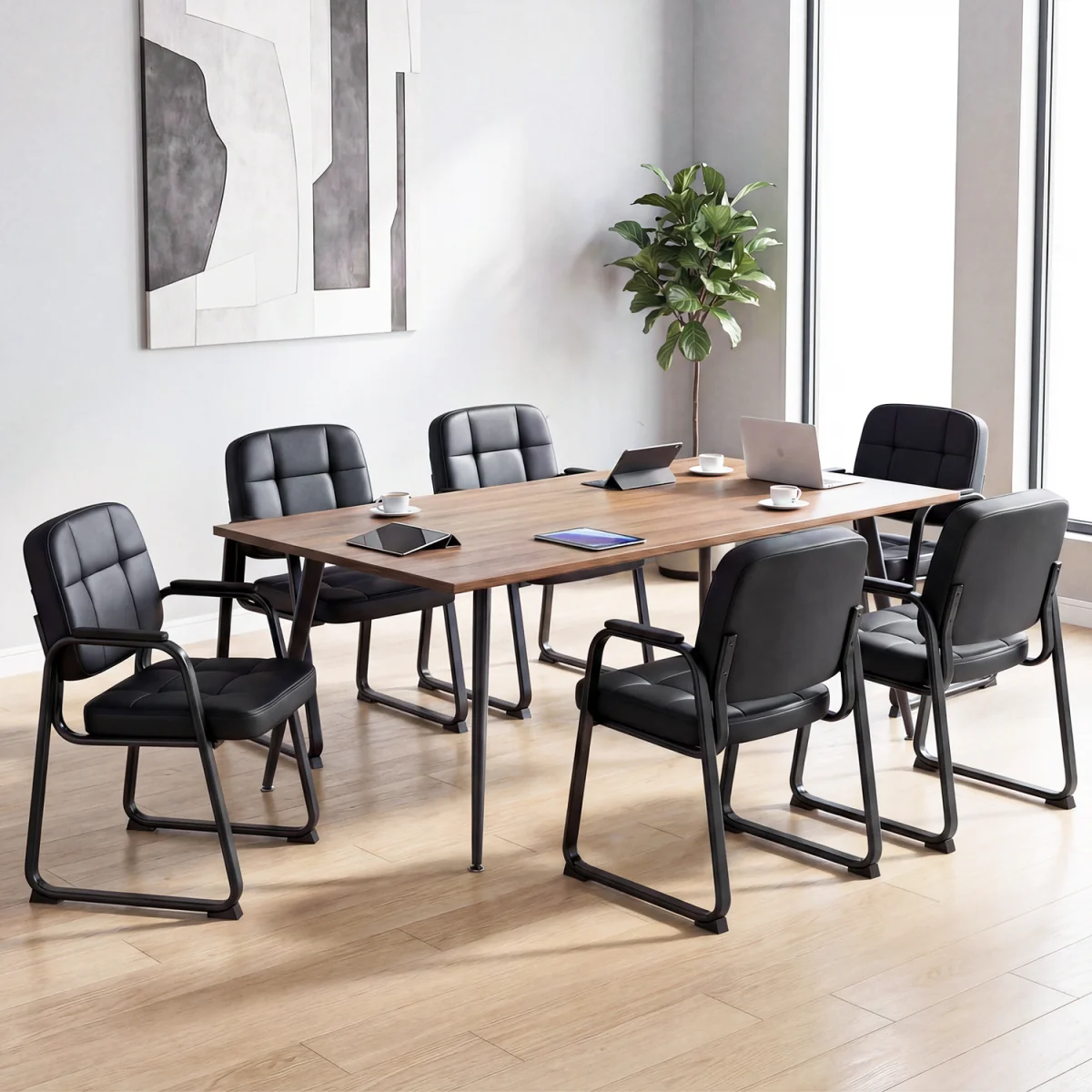 Set of 2 Waiting Room Guest Chairs - Black / 79cm – image 3