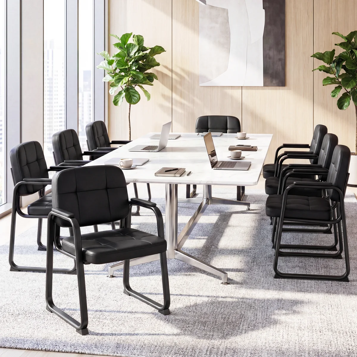 Set of 2 Waiting Room Guest Chairs - Black / 79cm – image 8
