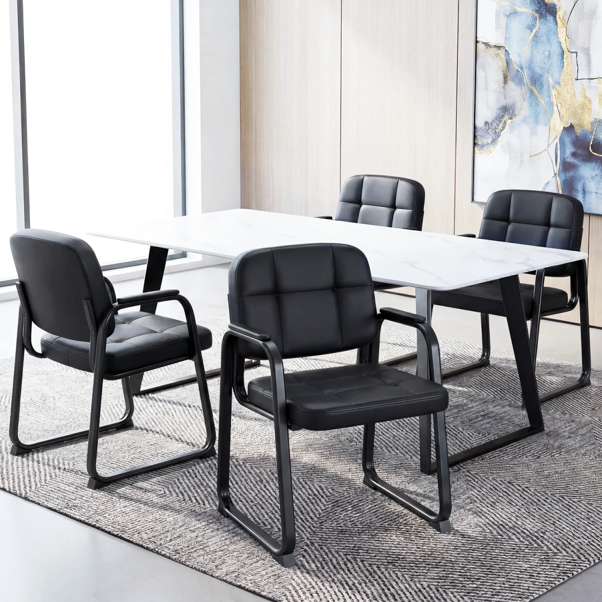 Set of 2 Waiting Room Guest Chairs - Black / 79cm – image 9