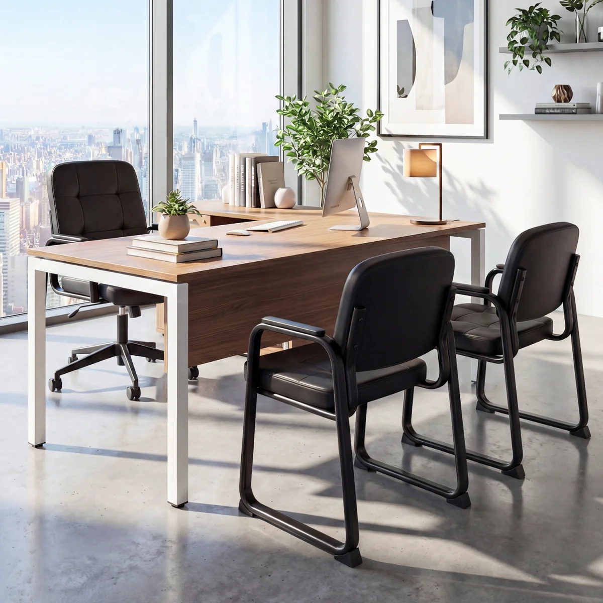 Set of 2 Waiting Room Guest Chairs - Black / 79cm – image 10