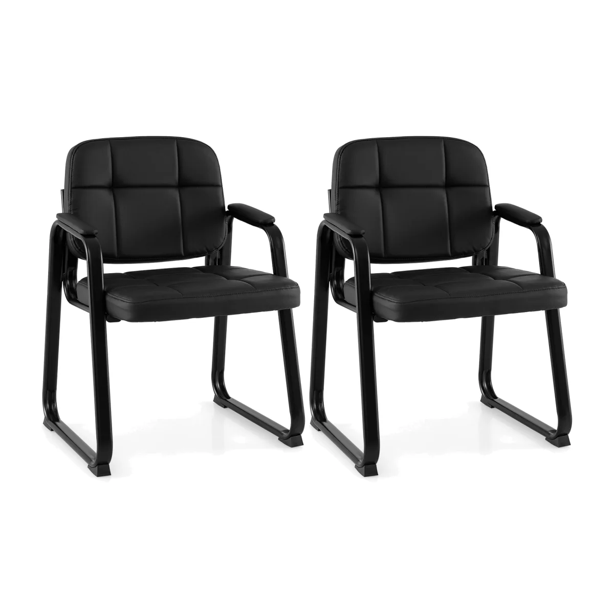 Set of 2 Waiting Room Guest Chairs - Black / 79cm – image 1