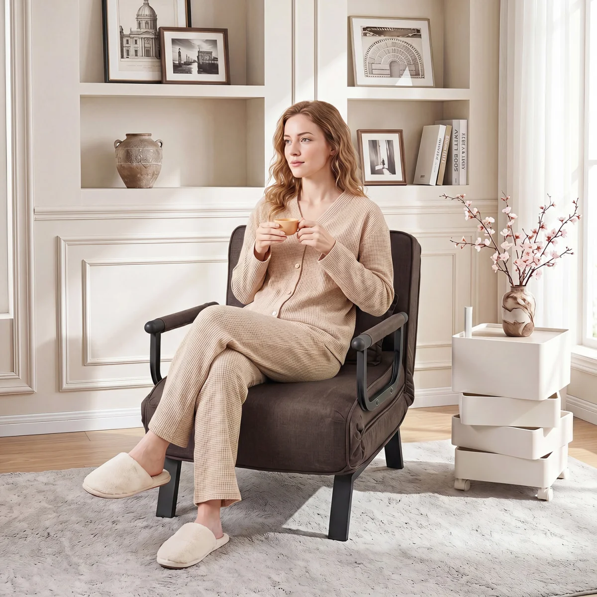 Convertible Sleeper Chair - Brown – image 3
