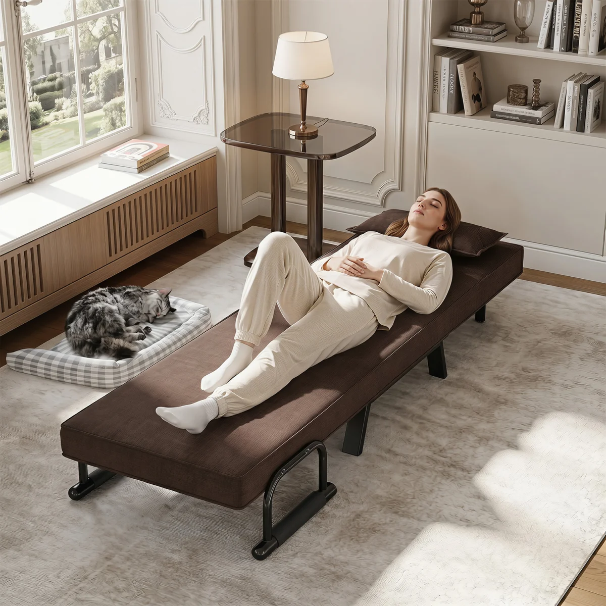 Convertible Sleeper Chair - Brown – image 4