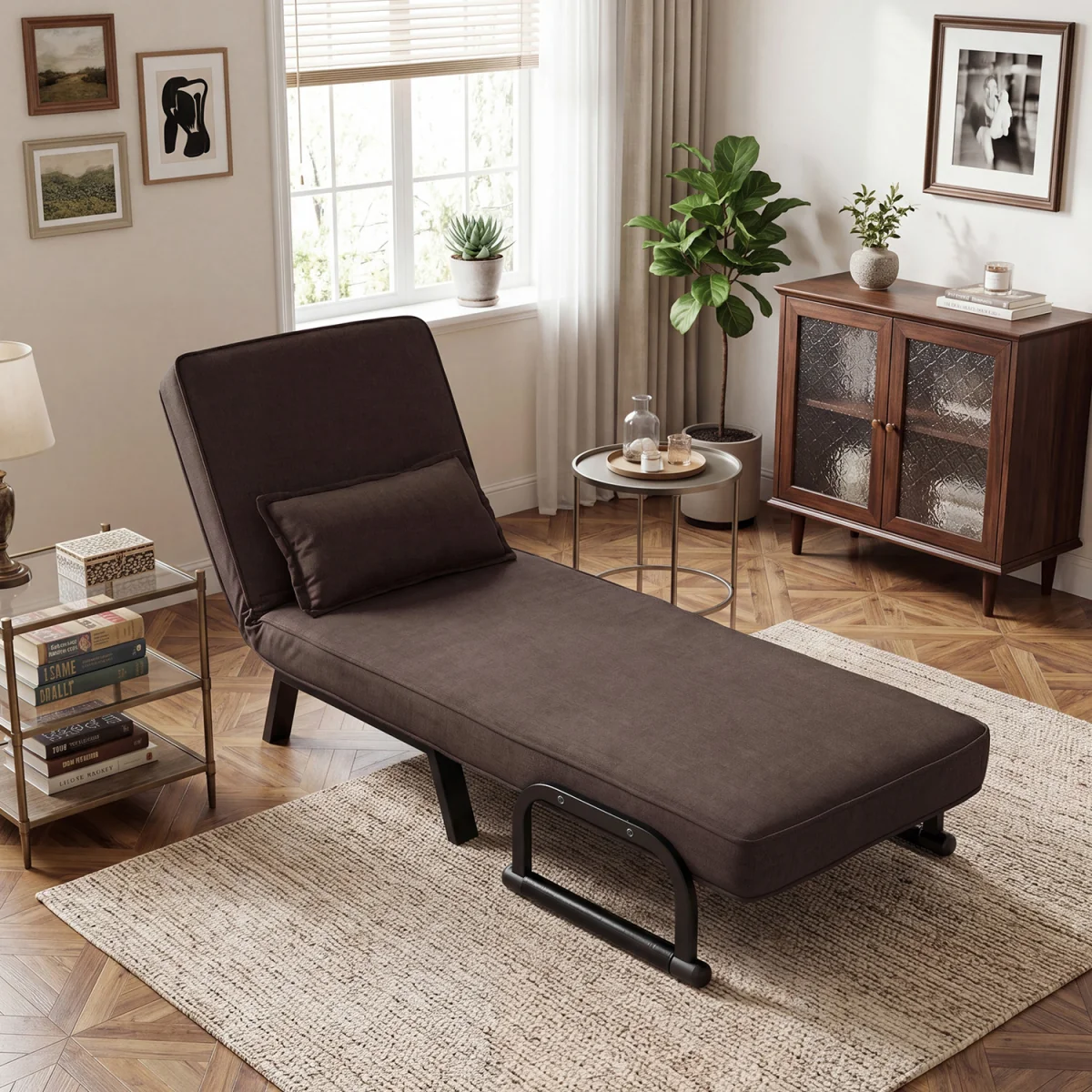Convertible Sleeper Chair - Brown – image 5