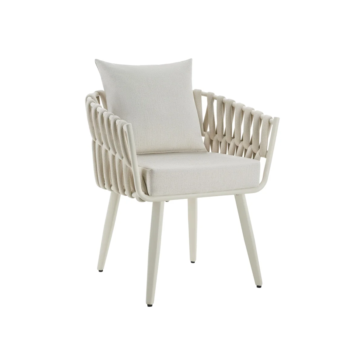 Chair Lugano in Rope Design with Aluminium Frame - beige