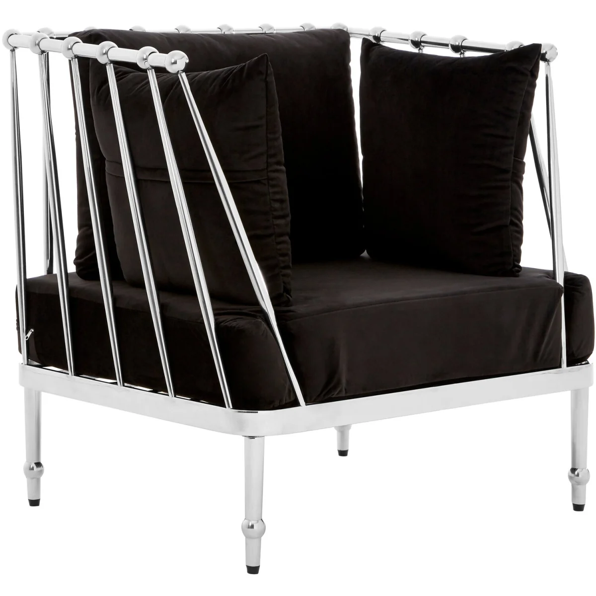 Novo Chair With Silver Finish Tapered Arms - Silver – image 2