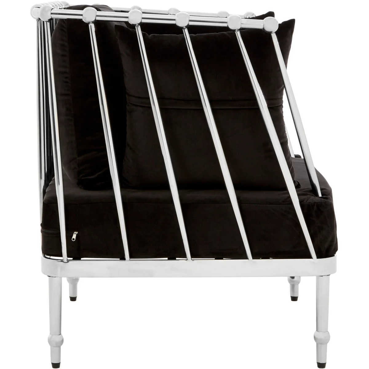 Novo Chair With Silver Finish Tapered Arms - Silver – image 3