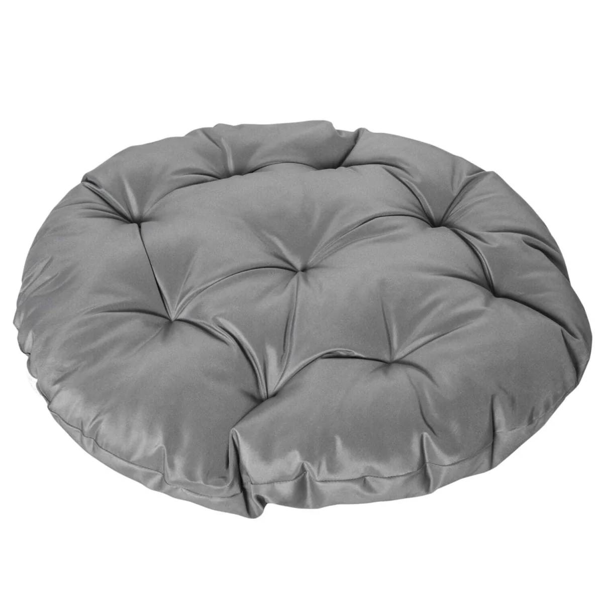 Rarare Grey Rattan Swivel Papasan Moon Chair with Oversized Cushion – image 9
