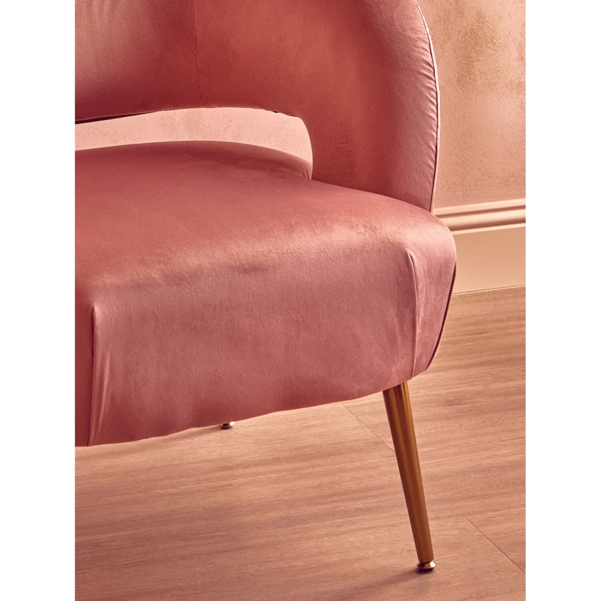 Larissa Pink Velvet Curved Accent Chair - Pink – image 5