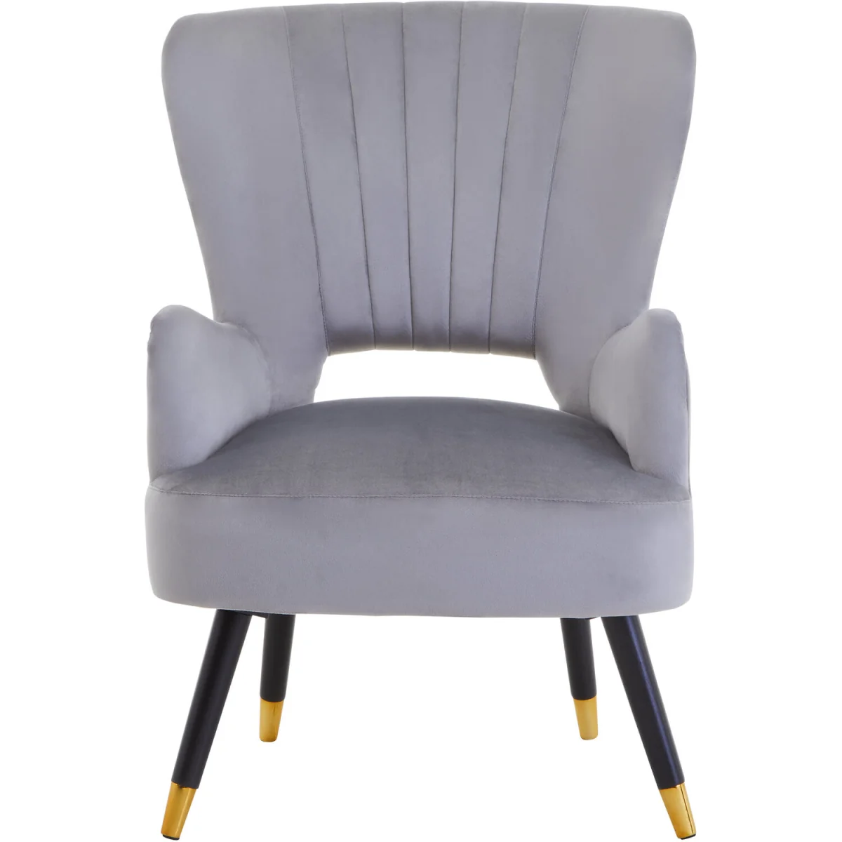 Loretta Grey Velvet Cut Out Back Chair - Grey – image 2