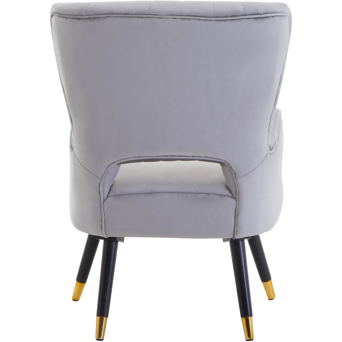 Loretta Grey Velvet Cut Out Back Chair - Grey – image 3