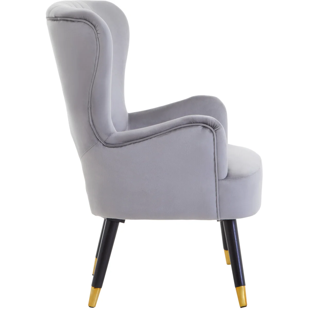 Loretta Grey Velvet Cut Out Back Chair - Grey – image 4