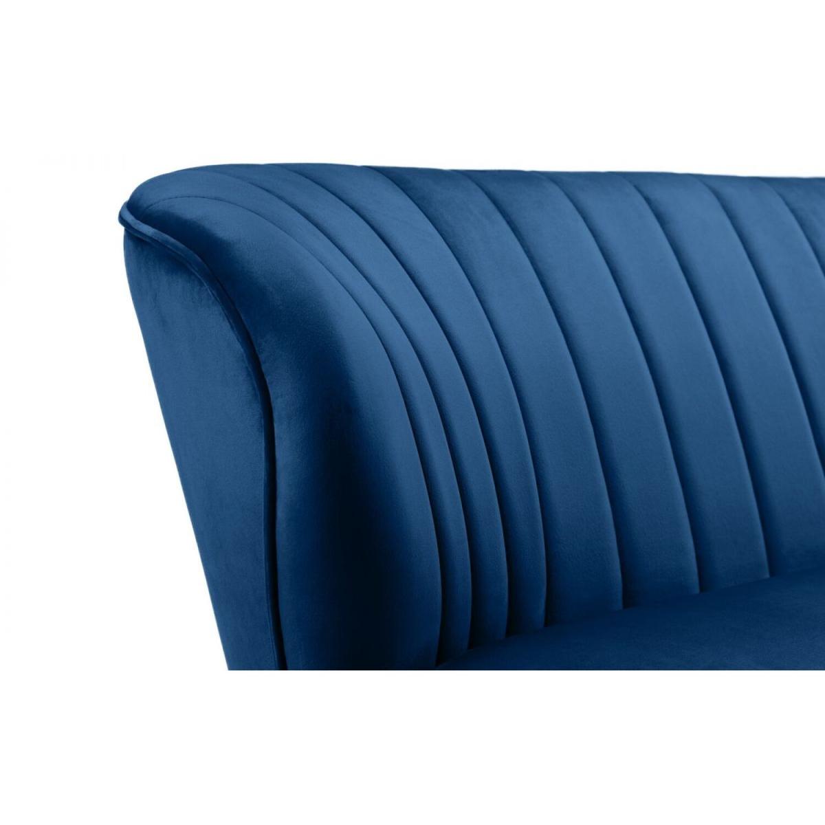 2 Seater Velvet Accent Chair - Dark Blue – image 2