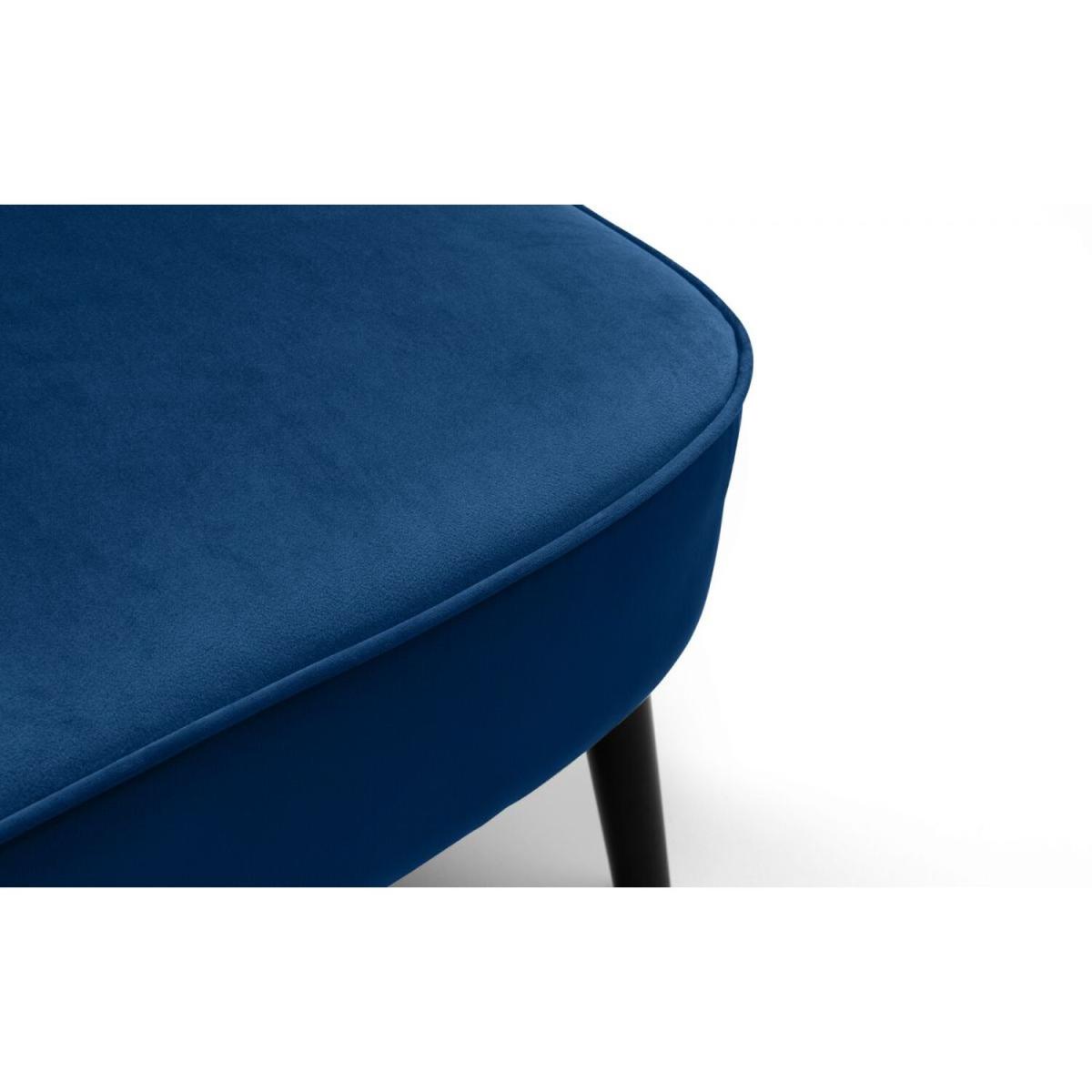 2 Seater Velvet Accent Chair - Dark Blue – image 4