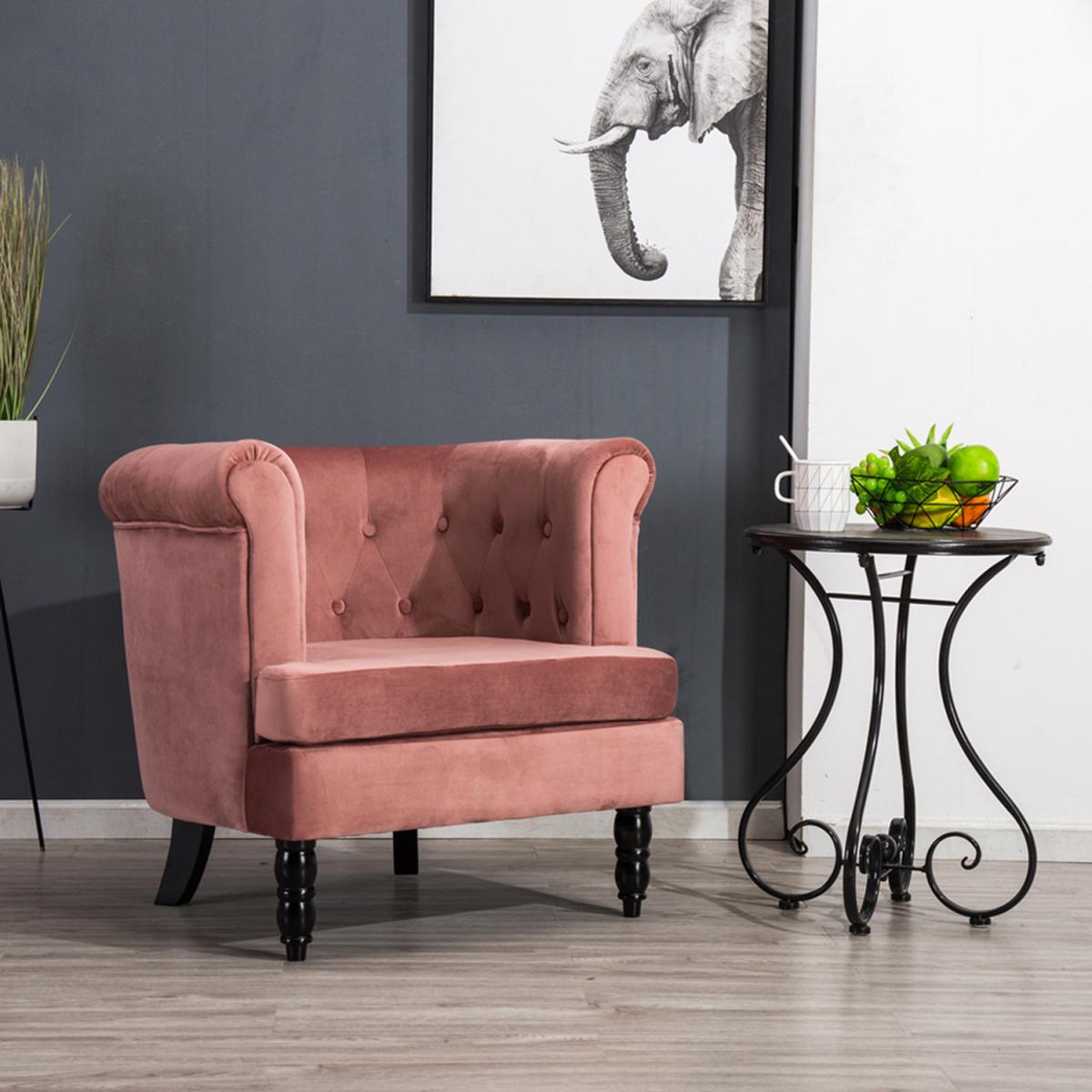 Velvet Tub Chair - Smokey Pink – image 2