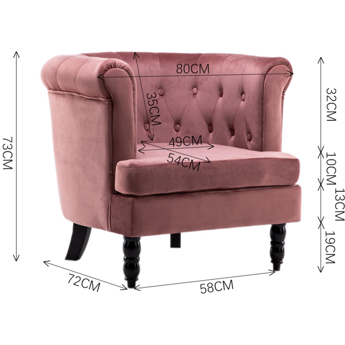 Velvet Tub Chair - Smokey Pink – image 5