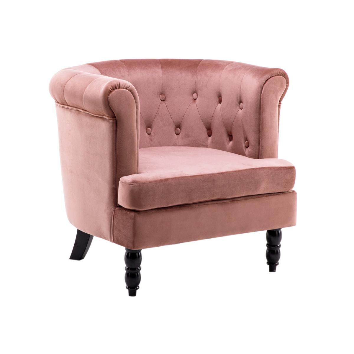 Velvet Tub Chair - Smokey Pink – image 1