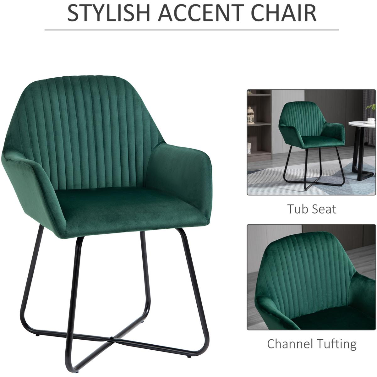 Accent Chair Velvet Upholstered Metal Base - Yellow – image 13