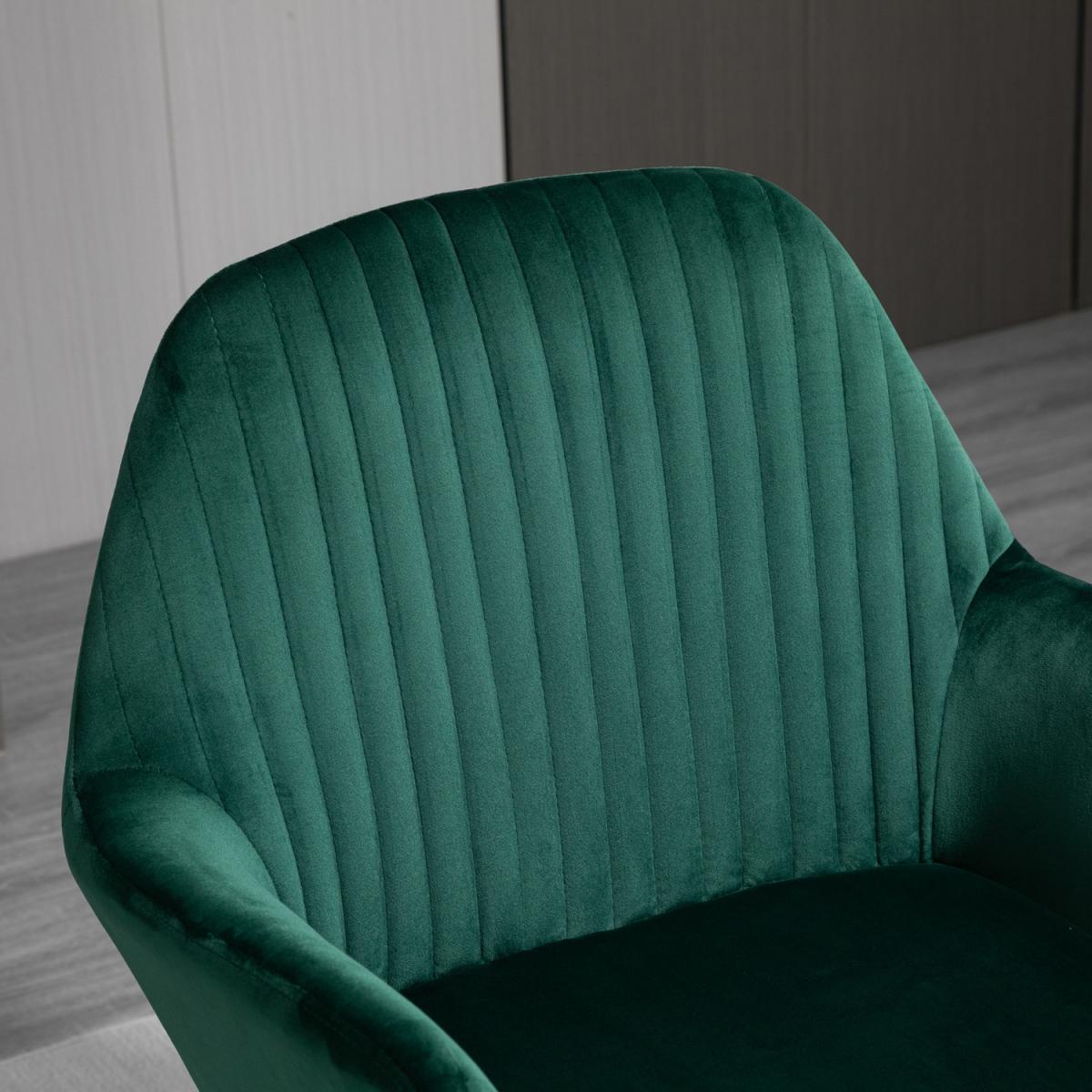 Accent Chair Velvet Upholstered Metal Base - Yellow – image 15