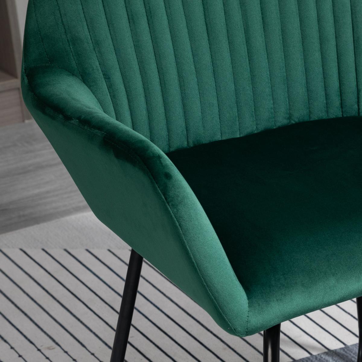 Accent Chair Velvet Upholstered Metal Base - Yellow – image 17