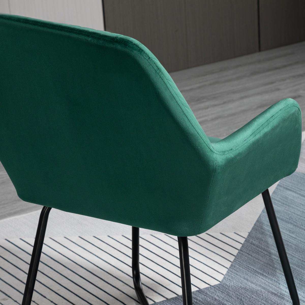 Accent Chair Velvet Upholstered Metal Base - Yellow – image 18