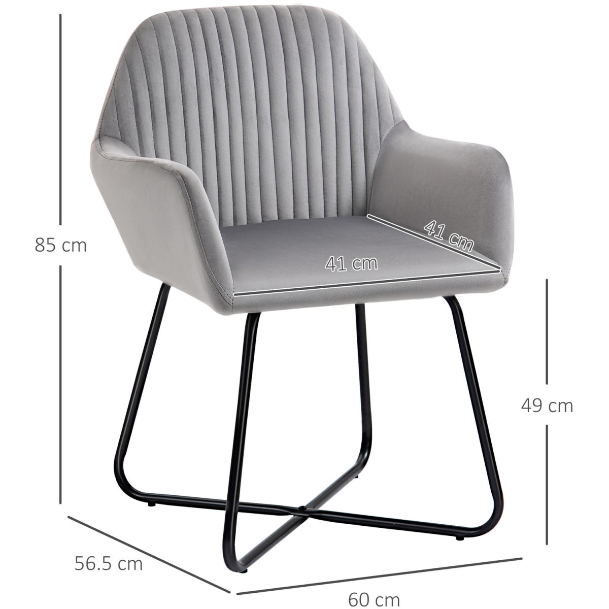 Accent Chair Velvet Upholstered Metal Base - Yellow – image 19