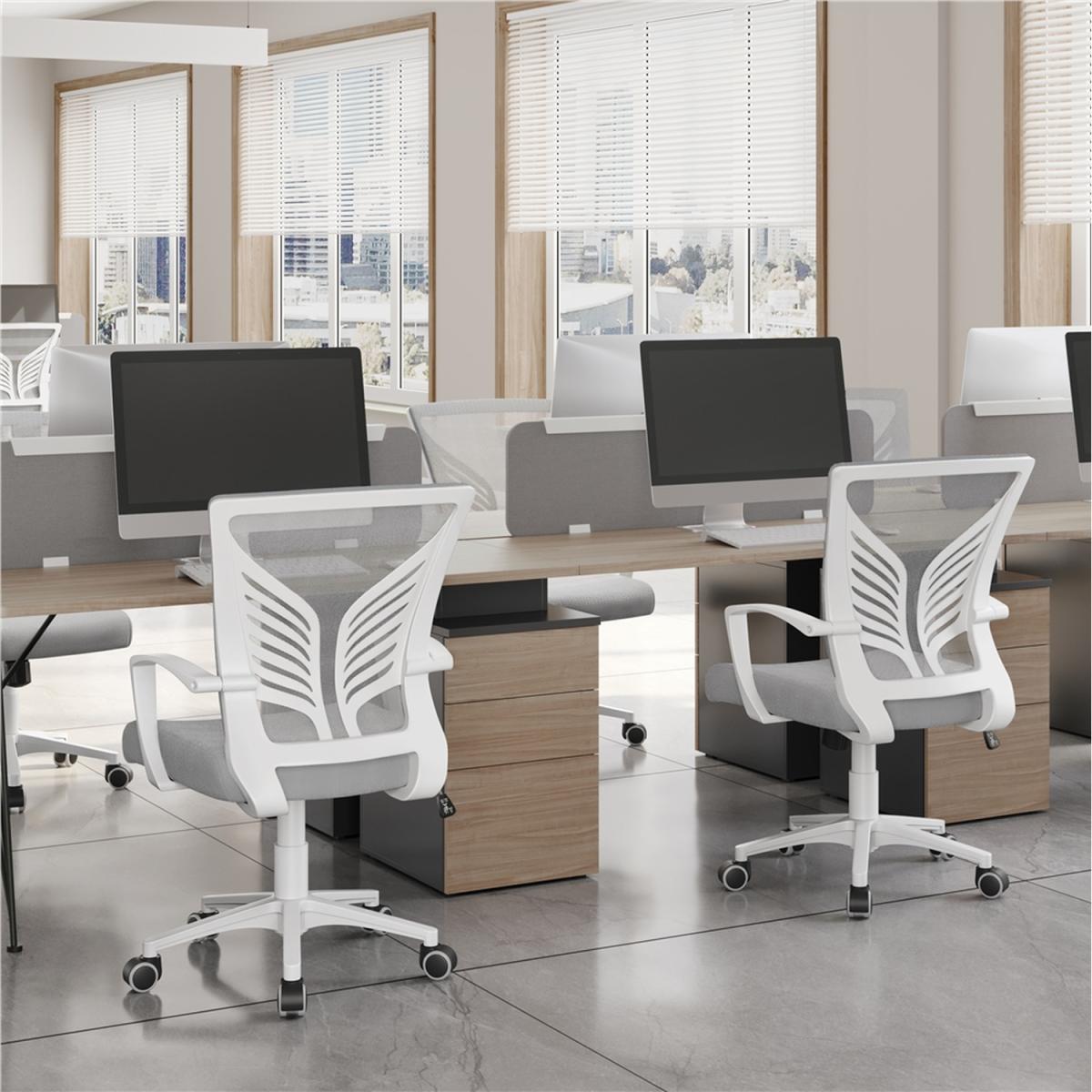 Adjustable Computer Chair with Lumbar Support - Grey / 2PCS