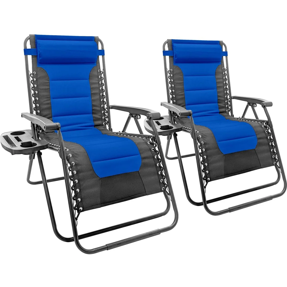 2 Piece Padded Zero Gravity Chair Set - Navy – image 2