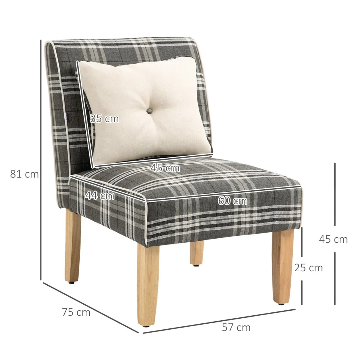 Tala Fabric Grey Accent Dining Chairs Set of 2 - Patterned Upholstery, Wood Legs – image 5