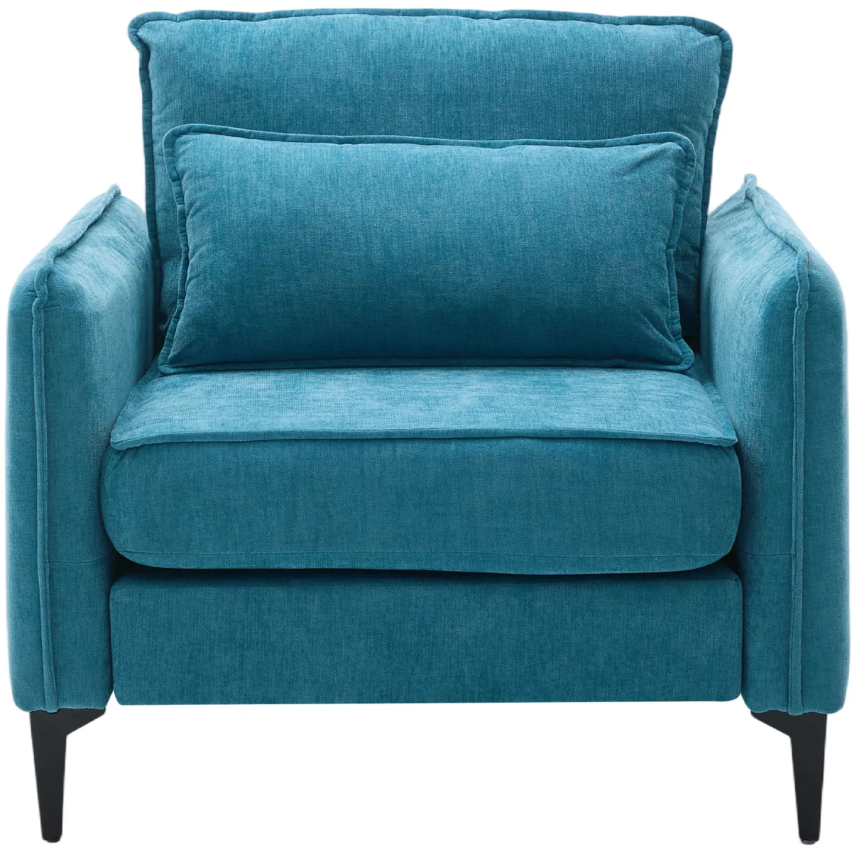Modern Upholstered Accent Chair with Lumbar Cushion - Turquoise – image 2