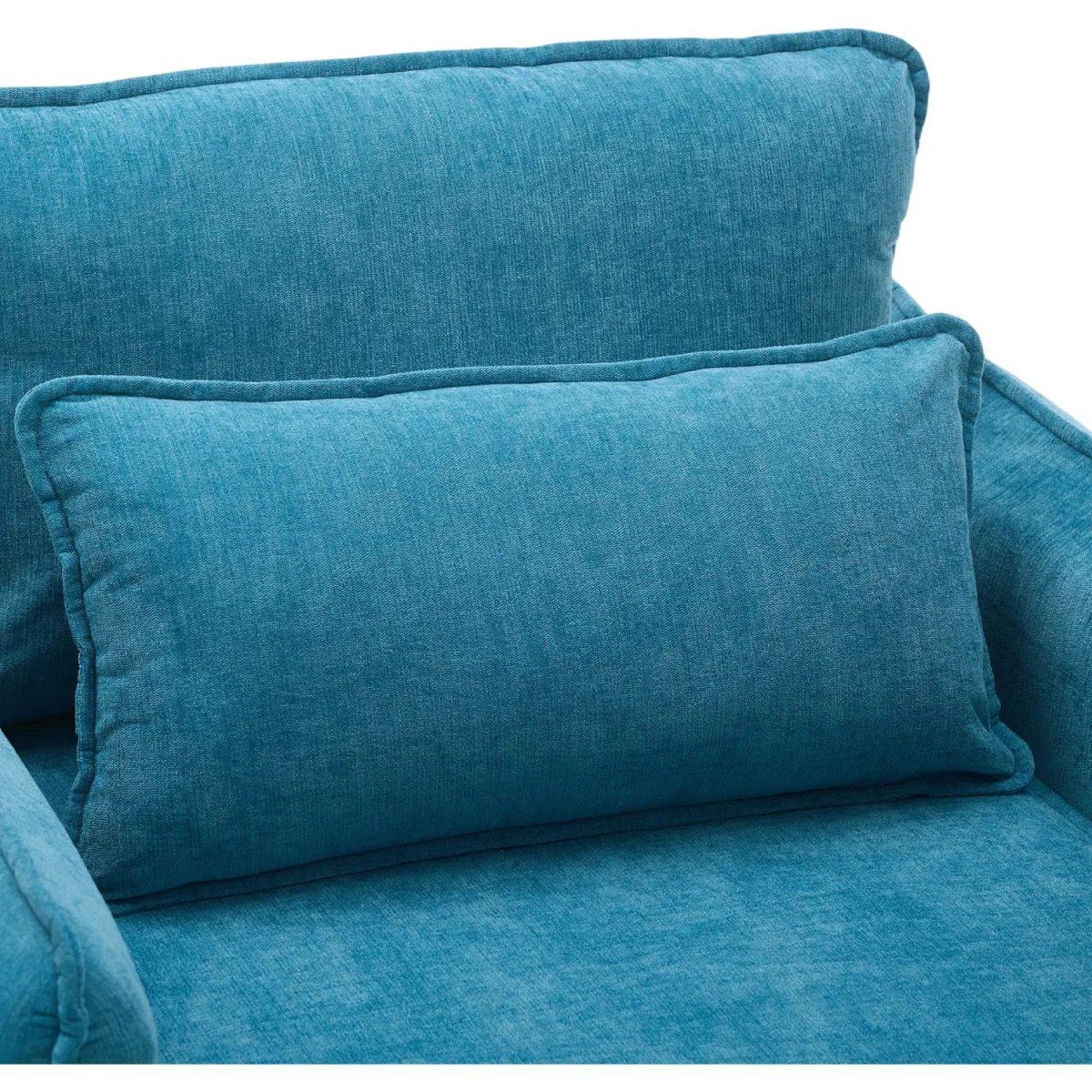 Modern Upholstered Accent Chair with Lumbar Cushion - Turquoise – image 5