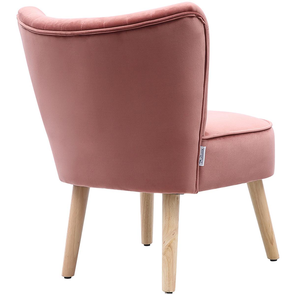 Velvet Stiched Accent Chair - Smokey Pink – image 2