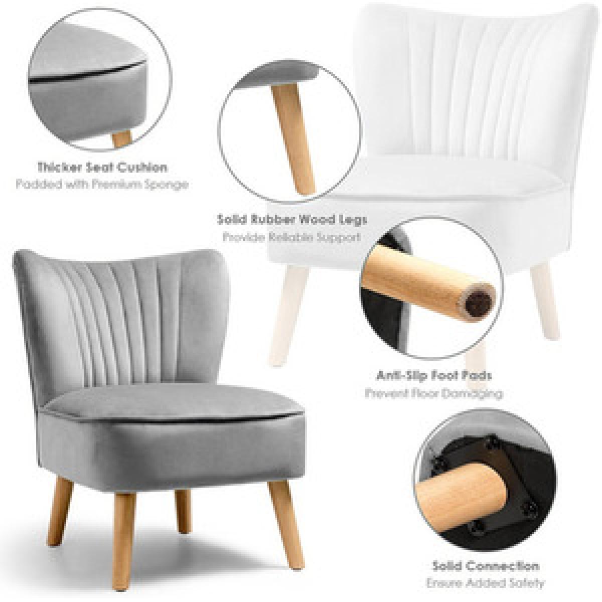 Velvet Stiched Accent Chair - Smokey Pink – image 16