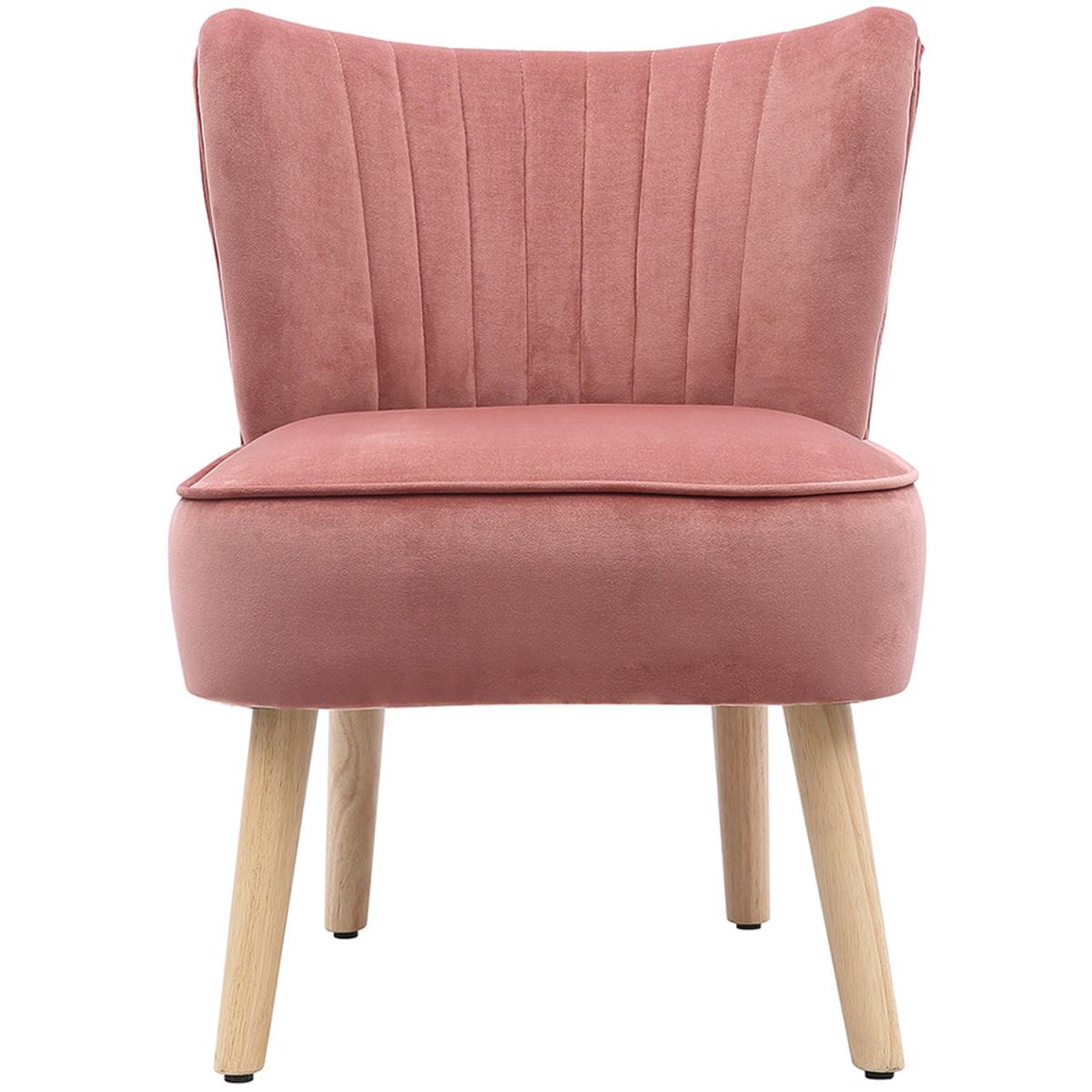 Velvet Stiched Accent Chair - Smokey Pink – image 4