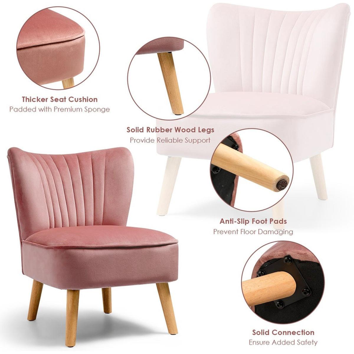 Velvet Stiched Accent Chair - Smokey Pink – image 7