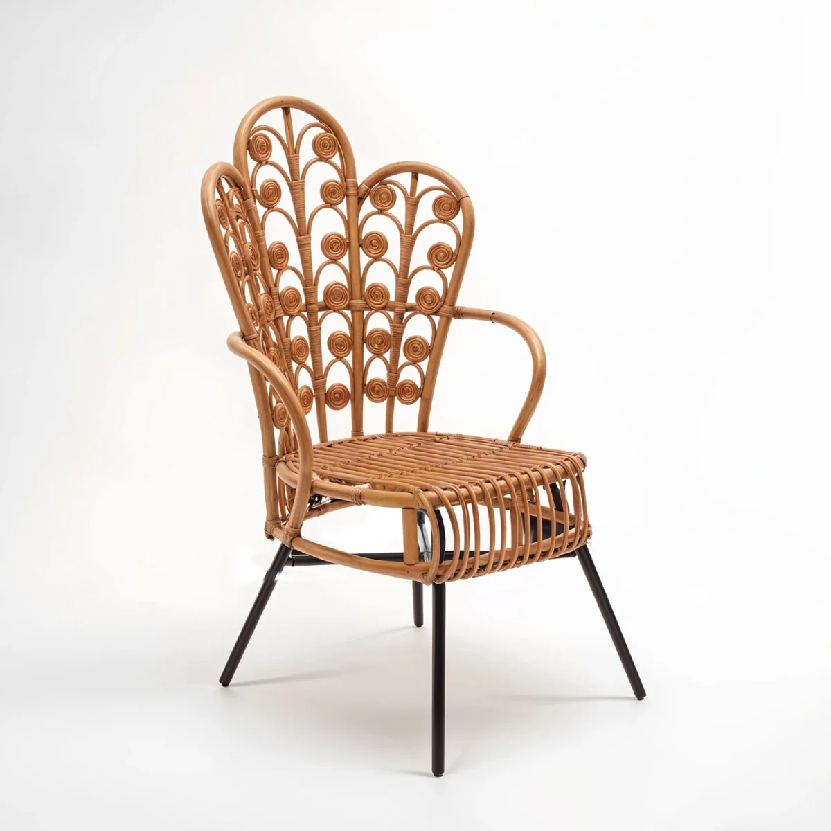 Java Natural Rattan Scalloped Back Chair - Natural – image 2