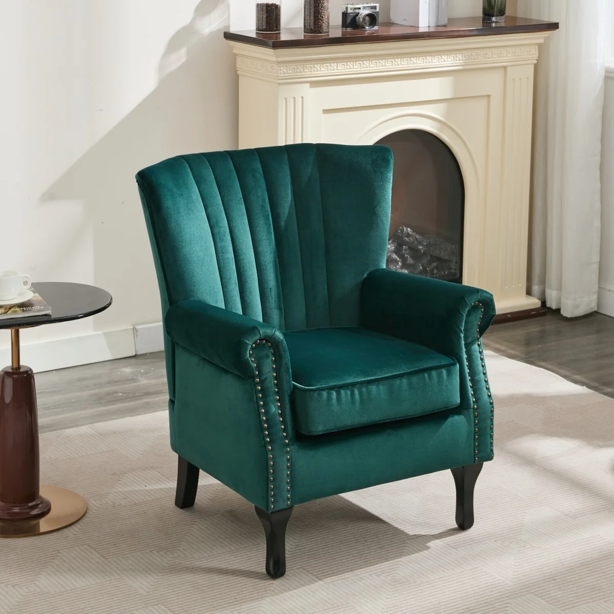 Bronzing Fabric Tub Chair Upholstered Club Chair for Living Room Bedroom - Brown – image 2