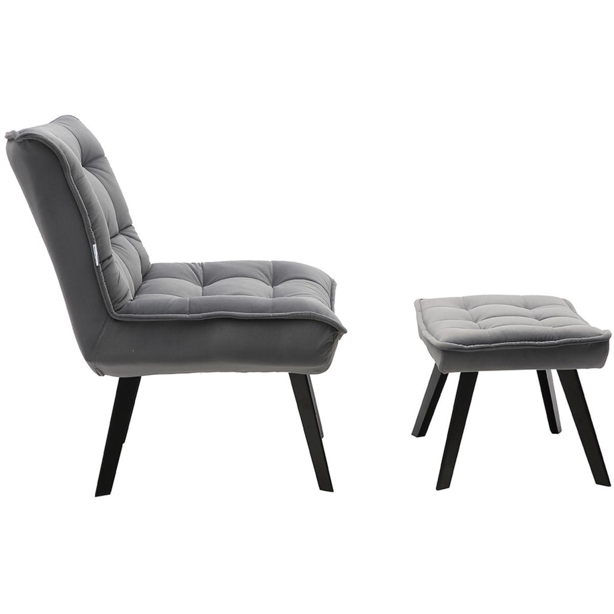 Armless Lounge Chairs and Footstools - Grey – image 2