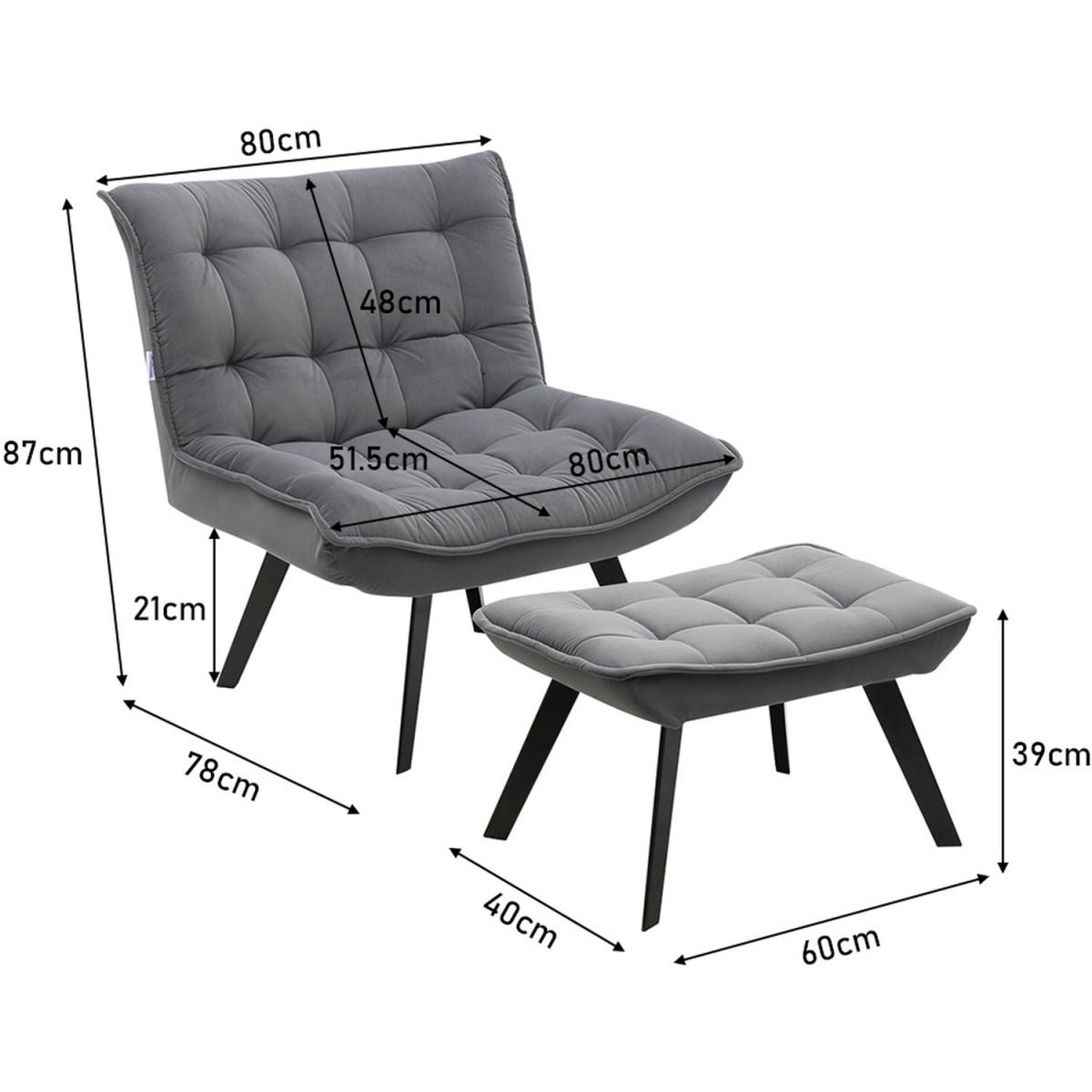 Armless Lounge Chairs and Footstools - Grey – image 6