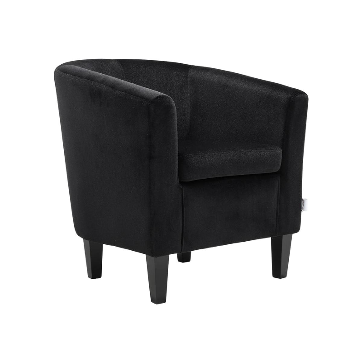 Comfy Fabric Tub Chair with Wood Legs - Black