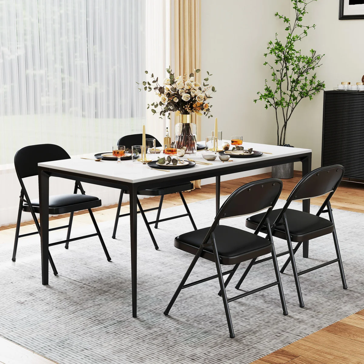 1 Pack Folding Padded Party Chairs - Black – image 3