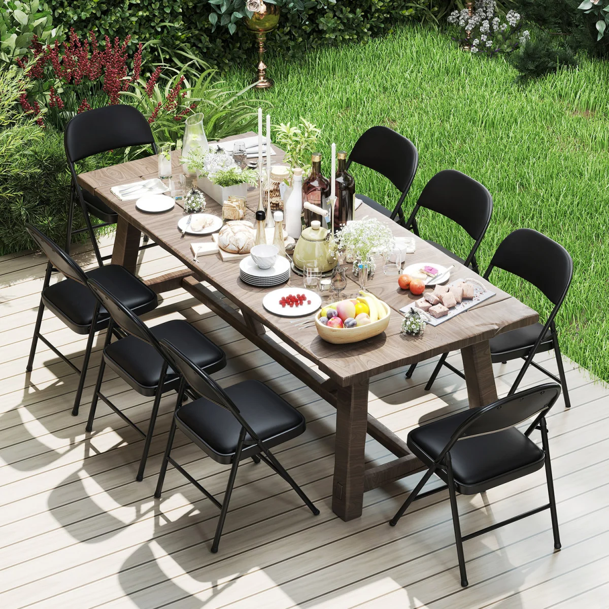 1 Pack Folding Padded Party Chairs - Black – image 7