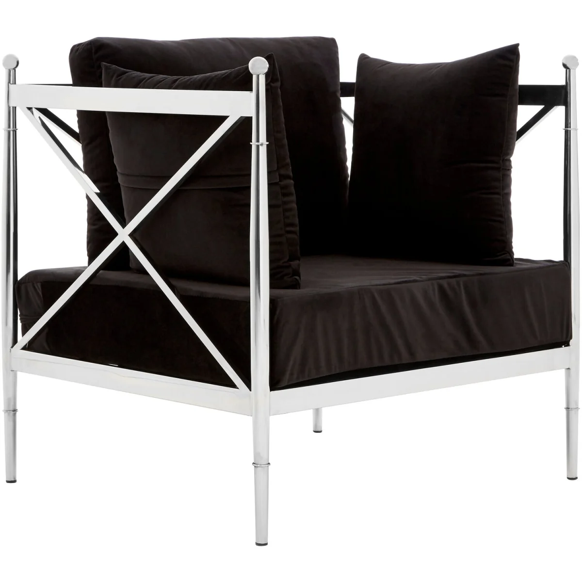 Novo Chair With Silver Lattice Arms - Silver – image 2